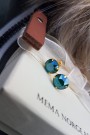 Sølv forgylt ørepynt, Swarovski, 7mm, grønn thumbnail