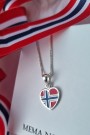 Sølv anheng, flagg, hjerte m/emalje, lite thumbnail