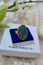 Lekker bronse ring m/grønn sten (Grønn Aventurin) thumbnail