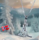 Sølv anheng, skiløper, gutt thumbnail
