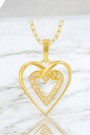 Lekkert hjertesmykke, sølv forgylt m/zirconia thumbnail