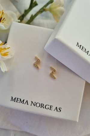 Sølv forgylt ørepynt, med zirconia stener