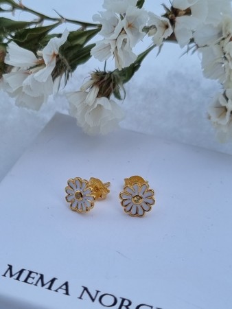 Lekre sølv forgylt ørepynt, prestekrage