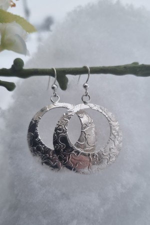 Lekre sølv øreringer, diameter: 3,3cm