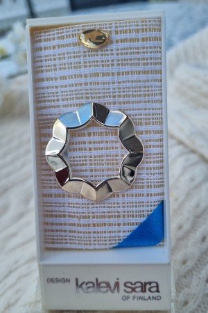 Lekker sølv skjerf-ring, vintage fra 70-tallet, Design: Kalevi Sara of Finland, KUN 1 Stk