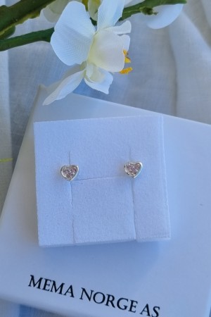 Søte hjerteørepynt m/rosa stener