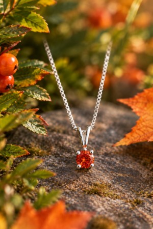 Nydelig høstsmykke med oransje zirconia sten