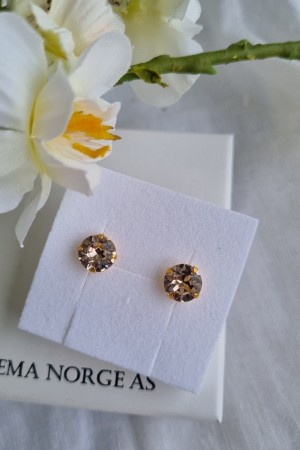 Sølv forgylt ørepynt m/Swarovski crystal, 7mm, 2 par igjen